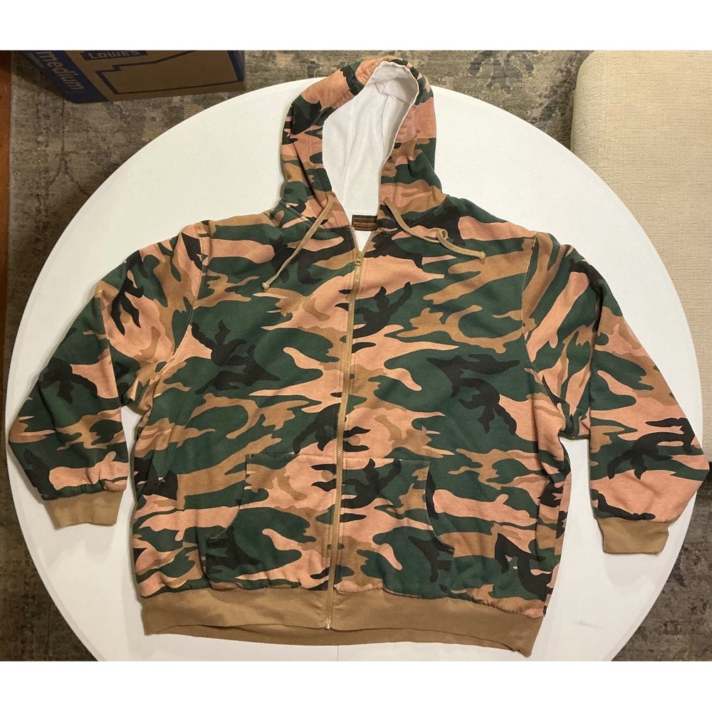 Boulder Creek Camo‎ Full Zip Up Hoodie Jacket Thermal Lined Camo Workwear 4XL